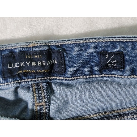 Lucky Brand Jeans Womens Lolita Skinny 2 / 26 Raw Hem Ankle Low Rise Medium Wash - Picture 7 of 16